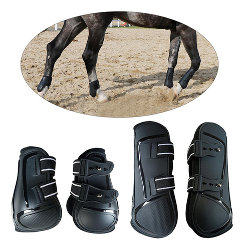 Botas De Tendón De Caballo, Juego De 4 Protectores Xl Negro
