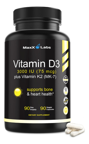 Maxx Labs Vitamina D3 K2 3000 Iu 90 Cápsulas