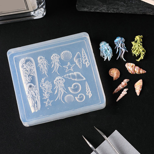 Molde De Silicona Para Uñas Con Diseño 3d De Mar