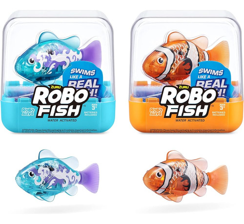 Robo Alive Robo Fish Pez Natador Robótico (teal + Naranja) D