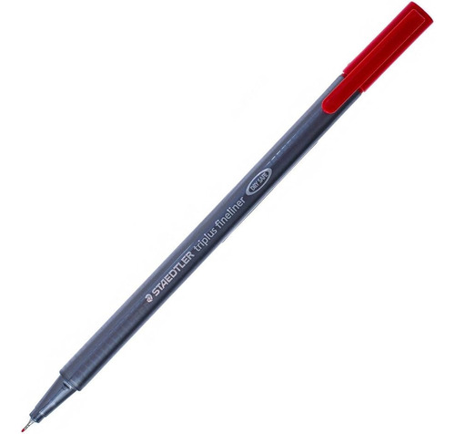 Caja De 10 Pzs Triplus Fineliner 0.3 Mm Rojo Staedtler