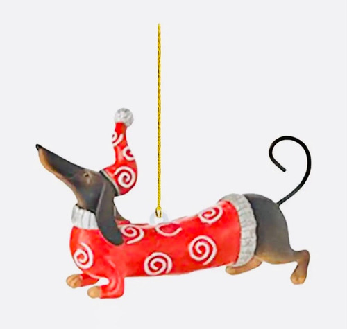 Adorno Buena Suerte Navidad Dachshund  Perro Salchicha Árbol