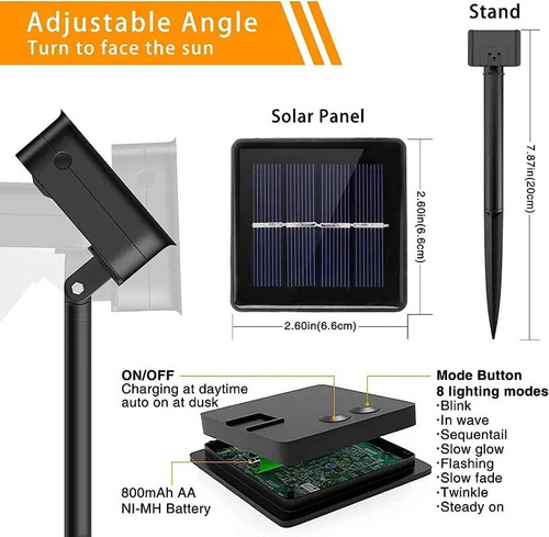 Hada De Alambre De Cobre Led Solar For Exteriores De 22 M Y
