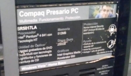 Imagen 3 de 3 de Computador Basico Compaq Presario