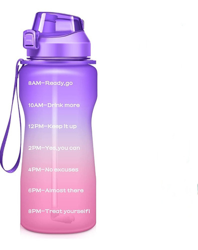 Botella De Agua Motivacional Cooler Termo Marcador De Tiempo