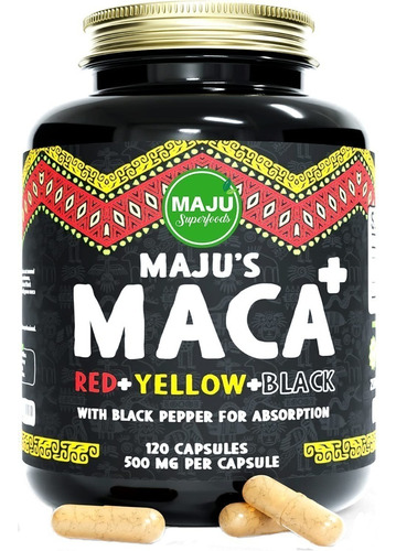 Maca Mas Fuerte Negro Organico Raiz 60.000 Mg 120 Capsulas