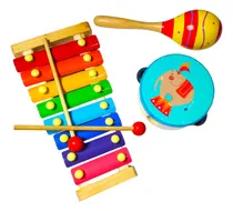 Comprar Kit Instrumentos Musicales Pandero + Xilofon + Maraca Niños