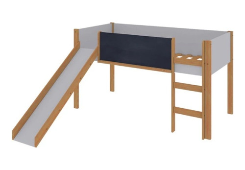 Cama Infantil Con Tobogan Con Pizarron Rustico Hogar