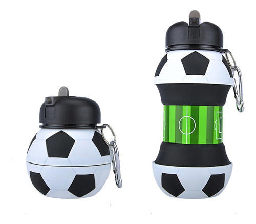 Collapsible Water Bottle botella de agua para deportes al aire libre taza plegable de color blanco y negro