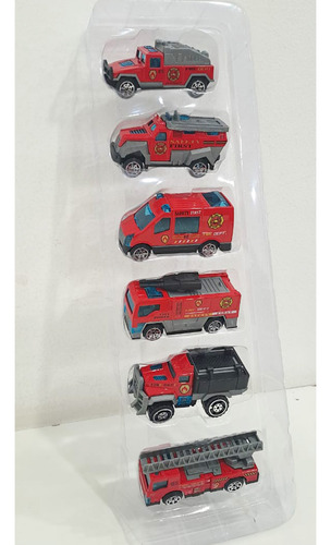 De Autitos Bomberos X 6 Unidades