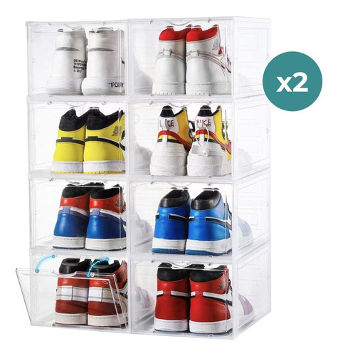 Caja Organizadora De Zapatos Set X2 Banhaus Apilable Premium