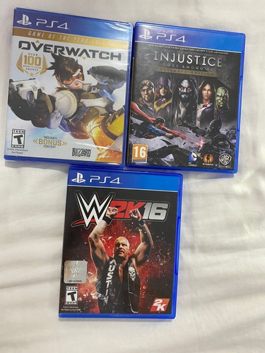 Videojuegos: Ps4 Injustice + W2k16 + Overwatch (sin Abrir)