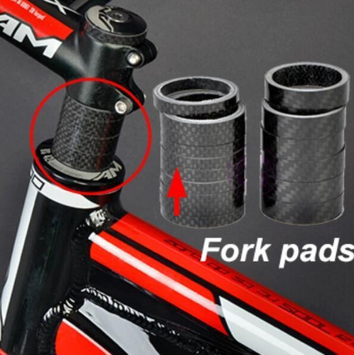 Espaçadores Fibra De Carbono Mesa Direção Bike Kit 4 Peças