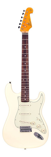 Guitarra eléctrica SX Vintage Series SST62+ de tilo vintage white brillante con diapasón de palo de rosa