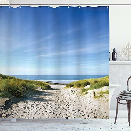 Ambesonne Ocean Shower Curtain, Path To The Ocean Sky Sandy 