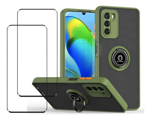 Funda Teléfono Tpu + Pc Anillo Para Zte Blade V40 Vit