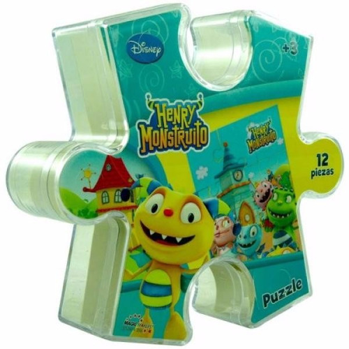 Puzzle En Caja Acrilica Pieza Henry Monstruito 12 Piezas