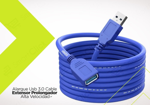 Imagen 9 de 10 de Alargue Usb 3.0 Cable Extensor Prolongador 3 Metros H Speed