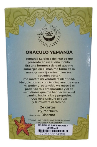 Mazo Cartas Oraculo Yemanja 24 Cartas