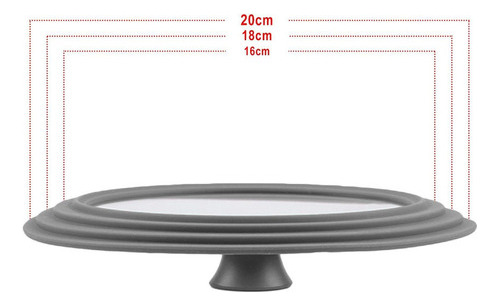 Cubre De Vidrio Resistente Al Calor Gris_22cm