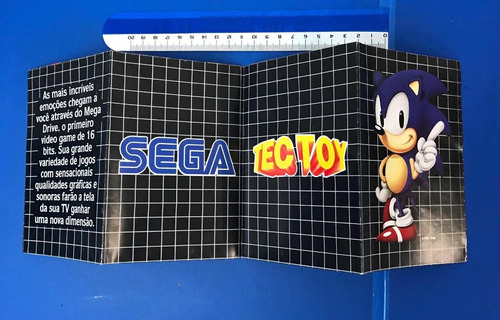 Catálogo Mega Drive Cartucho Tec Toy Sonic 1991 Raro Anos 90