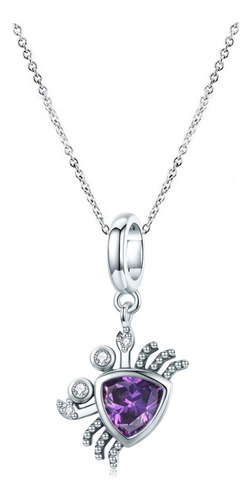 Plata 925 Collar Mujer Dije Charm Cristal Austriaco Cangrejo