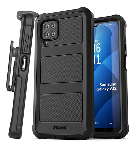 Funda Con Mica Y Clip Para Galaxy A12  Uso Rudo Estuche