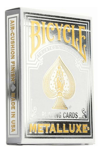 Bicicleta Metalluxe Cartas De Juego Plateadas Acabado De