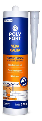 Cola Sela Calha Polyfort Cinza 285g Pulvitec Zd002