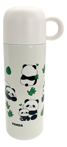 Termo De Acero Inoxidable Con Taza Diseño Oso Panda 500 Ml
