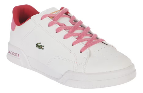 Tenis Lacoste Twin Serve Color Blanco Para Dama Del 22 Al 25