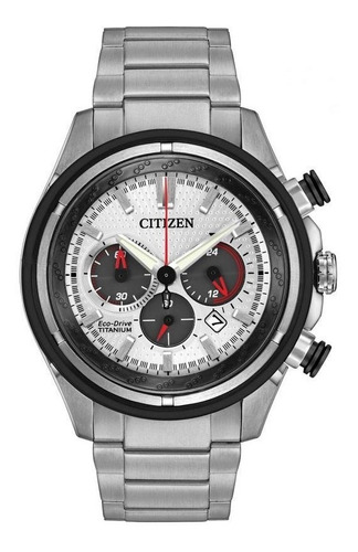 Reloj Hombre Citizen Crono Super Titanio Ca4240-58a Ag Of M Color De La Malla Acero Color Del Bisel Negro Y Acero Color Del Fondo Blanco Y Negro
