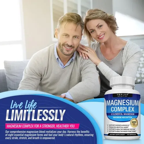 Suplemento De Magnesio Esencial Toplux Magnesium Complex 8, Comestible Para Acondicionamiento Físico | Cuotas sin interés