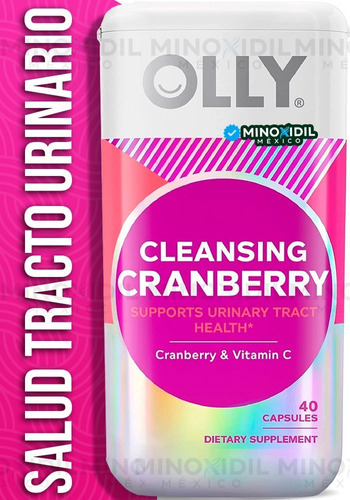 Imagen 1 de 7 de Olly Cleansing Cranberry | Apoyo Tracto Urinario 40 Cápsulas Sabor Sin Sabor
