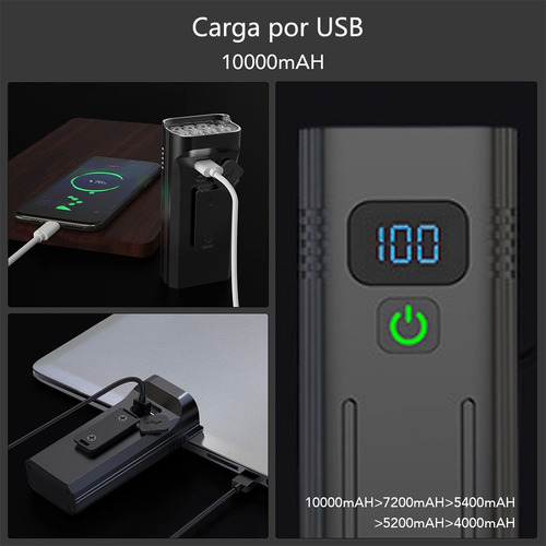 Luces Delanteras 8led 4800 Mah Luz Bicicleta