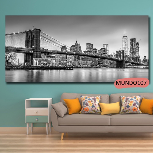Cuadros Nueva York Puente Brooklyn Tela 40x130 120x70