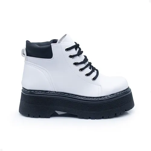 Borcego Ecocuero Ada Blanco Mujer Moda Livianos