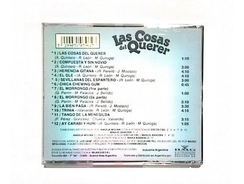 Angela Molina & Manuel Bandera Cd: Las Cosas Del Querer Estándar (Usado)