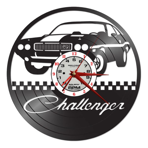 Reloj Disco Vinilo Inspirado Dodge Challenger