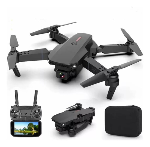 Drone E88 Pro Dual Câmera 4k Wifi 2 Baterias De Cor Preto Ou Cinza