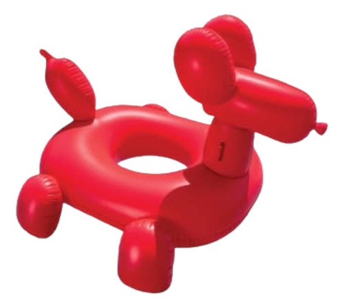 Inflable Para Alberca En Forma De Globo De Perro 2 Dis Color Rojo