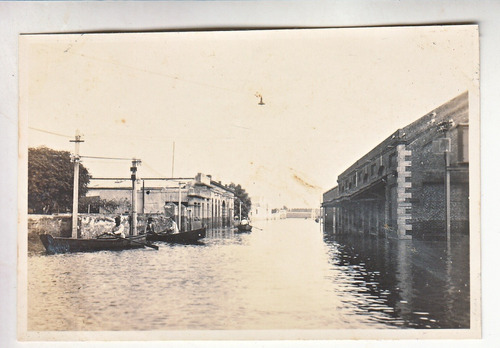 1932 Salto Fotografia Creciente Del Rio Estacion Ferrocarril