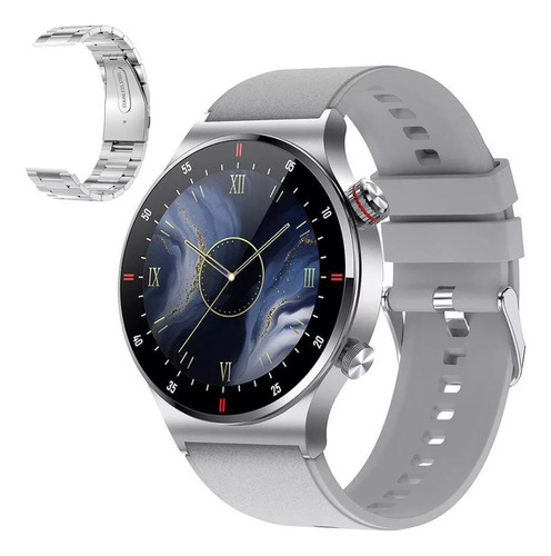 Reloj Bluetooth para hombre, funda de reloj inteligente, color plata, pulsera, color plateado, bisel, color plateado