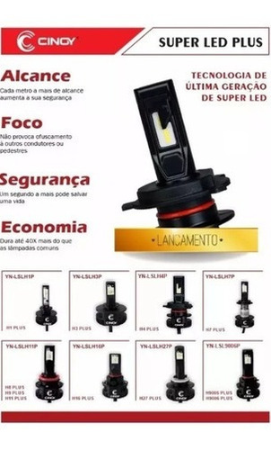 Imagem 6 de 6 de Par Lampada Led Cinoy Plus Farol Alto Hb3 Silverado