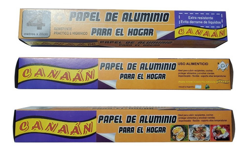 Papel De Aluminio En Rollo De 28 Cm X 4 Mts X 6 Unidades