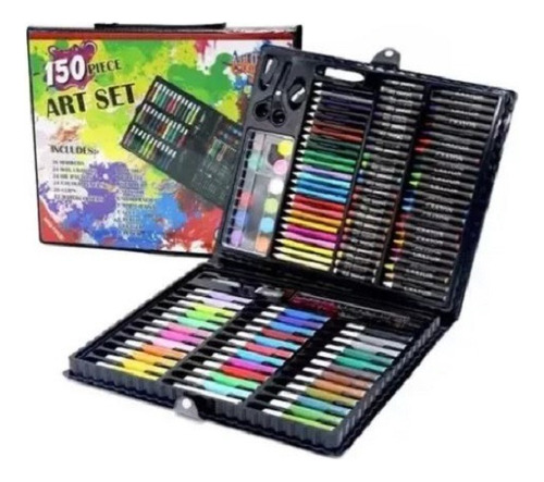 Set De Arte 150 Piezas Colores Marcadores Crayones + Maleta