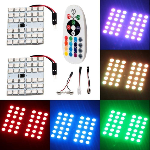 Par Luces Led Rgb Colores Auto Interior Control Rgb Tuning