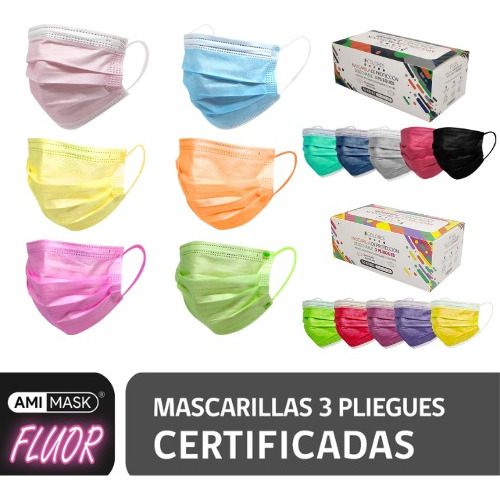 Mascarilla Desechable 50 Unidades Certificada Heile Celeste