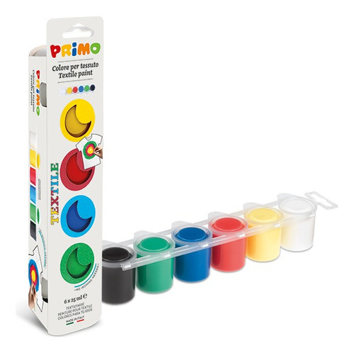 Set Pintura Acrilica Para Tejidos X6 Textile - Primo 