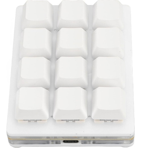 Teclado Mecánico Mini Rgb Oreilet 12 Teclas Usb C Blanco